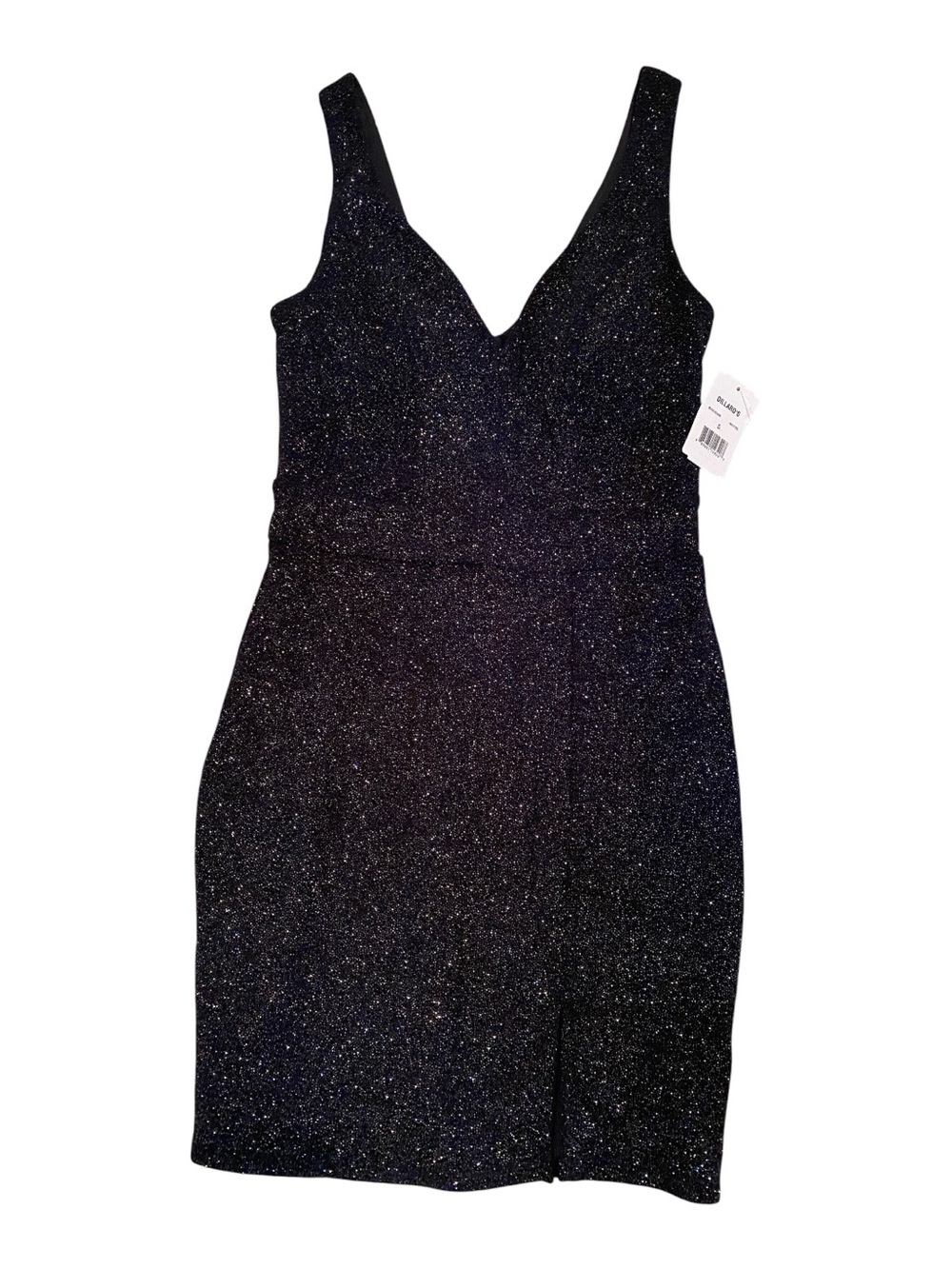 NWT Midnight Doll Sparkle Sheath Mini Dress in Black With Silver Sparkles Size 5 - Picture 2 of 10